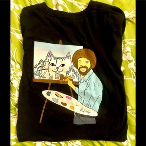 Rip N Dip long sleeve tee, Bob Ross, size M